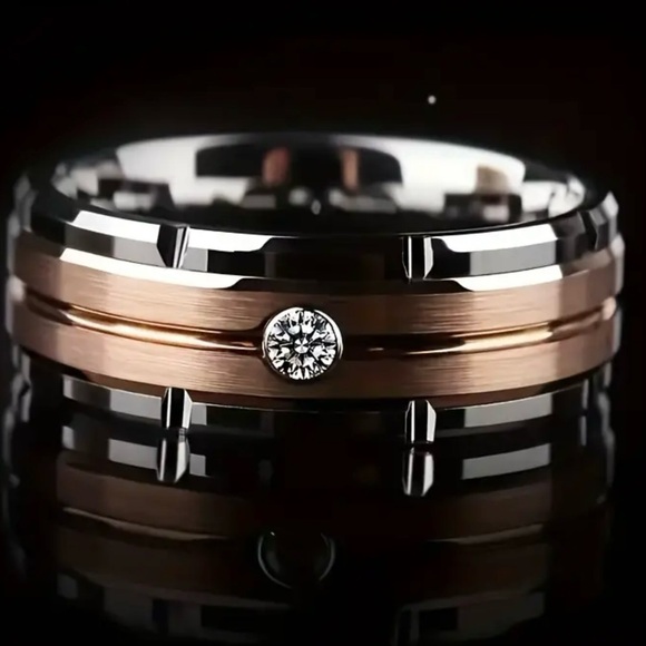 Men’s Trendy Rose Plated Band - Picture 3 of 6